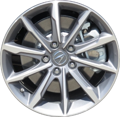 Acura TLX 2018-2020 grey machined 17x7.5 aluminum wheels or rims. Hollander part number ALY71852, OEM part number 42700-TZ3-A71.