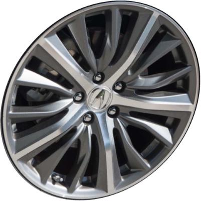 Acura TLX 2018-2020 grey machined 19x8 aluminum wheels or rims. Hollander part number ALY71856U35HH, OEM part number 08W19-TZ3-200E.