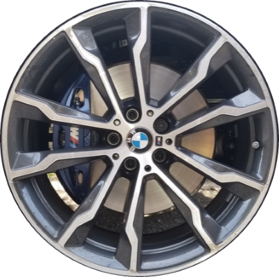 BMW X3 2018-2023, X4 2019-2023 charcoal machined 20x8 aluminum wheels or rims. Hollander part number 86357, OEM part number 36108010268.