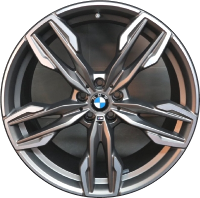 BMW X3 2018-2021, X4 2019-2023 grey machined 21x8.5 aluminum wheels or rims. Hollander part number 86364, OEM part number 36108053455.