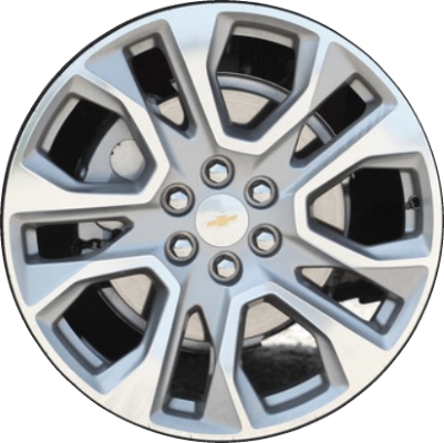Chevrolet Traverse 2018-2021 grey machined 20x8 aluminum wheels or rims. Hollander part number ALY5848U16/5846, OEM part number 23165678, 84640408.