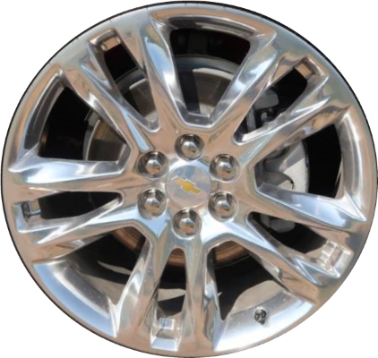Chevrolet Traverse 2018-2021 polished 20x8 aluminum wheels or rims. Hollander part number ALY5847, OEM part number 23426822.