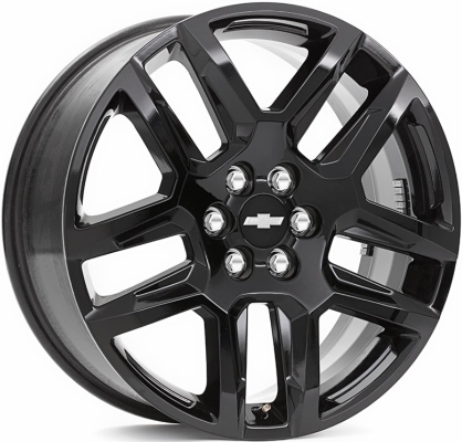 Chevrolet Blazer 2019-2024, Traverse 2018-2023 powder coat black 20x8 aluminum wheels or rims. Hollander part number 5849U46/5898, OEM part number 84208837.