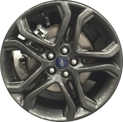 Ford Edge 2018 powder coat metallic grey 19x8 aluminum wheels or rims. Hollander part number ALY10045U30/10139, OEM part number JT4Z1007A.
