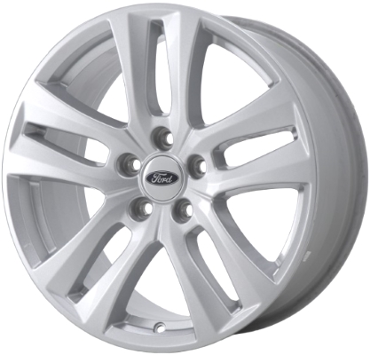 Ford Explorer 2018-2019 powder coat silver 18x8 aluminum wheels or rims. Hollander part number ALY10182, OEM part number JB5Z1007D.