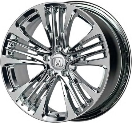 Honda Accord 2018-2022 chrome 19x8.5 aluminum wheels or rims. Hollander part number ALY64128U85, OEM part number 08W19TVA101.
