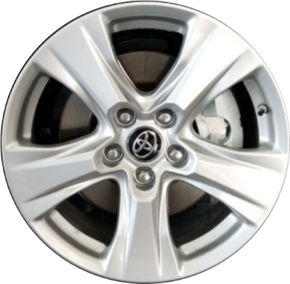 Toyota RAV4 2019-2024 powder coat silver 17x7 aluminum wheels or rims. Hollander part number ALY75240, OEM part number 4261142810, 426110R240, 426110R390.