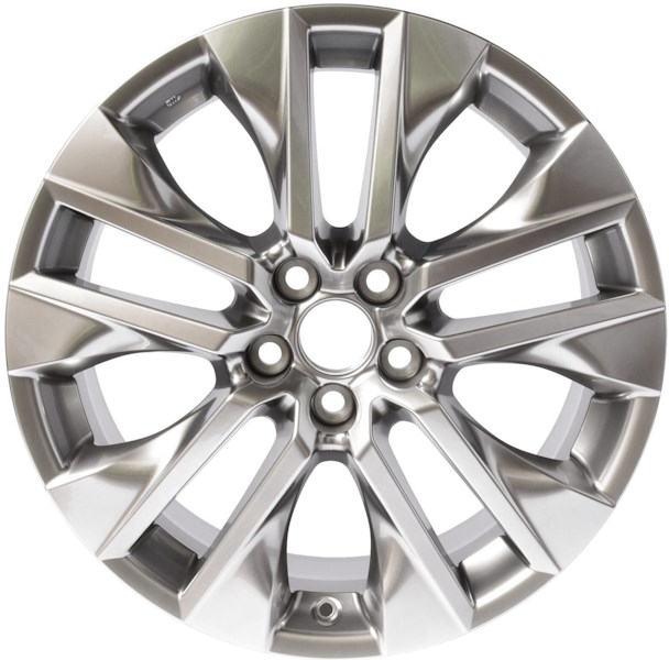 Toyota RAV4 2019-2024 powder coat hyper silver 19x7.5 aluminum wheels or rims. Hollander part number ALY75244, OEM part number 4261A0R040, 4261A0R050, 4261B42850.