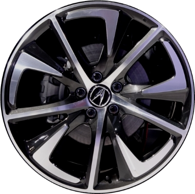 Acura RDX 2019-2024 black machined 20x8 aluminum wheels or rims. Hollander part number ALY71870, OEM part number 08W20-TJB-200.