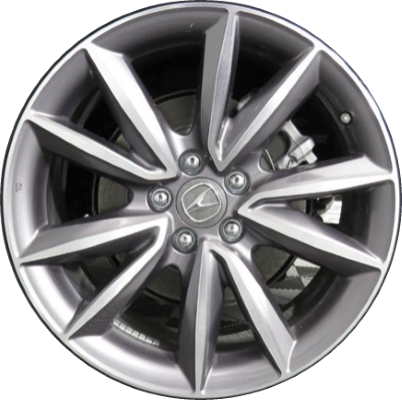 Acura RDX 2019-2024 dark grey machined 19x8 aluminum wheels or rims. Hollander part number ALY71866U10, OEM part number 42700-TJB-A11.