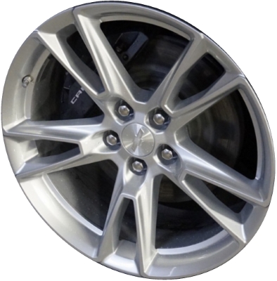 Chevrolet Camaro 2019-2024 powder coat silver 20x8.5 aluminum wheels or rims. Hollander part number ALY5872U20, OEM part number 84471773.