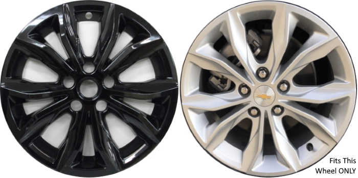 Chevrolet Malibu 2019-2024 Black, 10 Spoke, Plastic Hubcaps, Wheel Covers, Wheel Skins, Imposters. ONLY Fits 17 Inch Alloy Wheel Pictured. Part Number IMP-440BLK/7119GB.