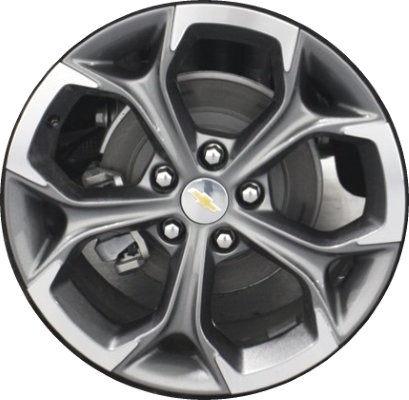 Chevrolet Malibu 2019-2024 charcoal machined 18x8.5 aluminum wheels or rims. Hollander part number ALY5893, OEM part number 84434570.