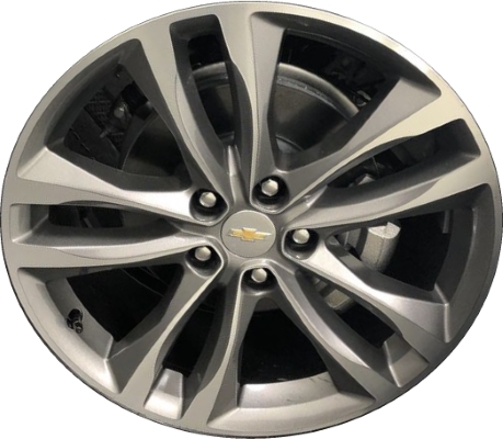 Chevrolet Malibu 2019-2024 grey machined 19x8.5 aluminum wheels or rims. Hollander part number ALY5857U35/5895, OEM part number 84326300.