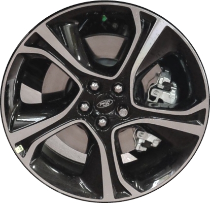 Ford Edge 2019-2024 black machined 20x8 aluminum wheels or rims. Hollander part number ALY10196, OEM part number KT4Z1007E.