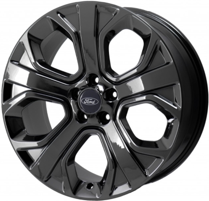 Ford Explorer 2018-2019 powder coat black 20x8.5 aluminum wheels or rims. Hollander part number ALY10186U45, OEM part number JB5Z1007B, JB5Z1007F.
