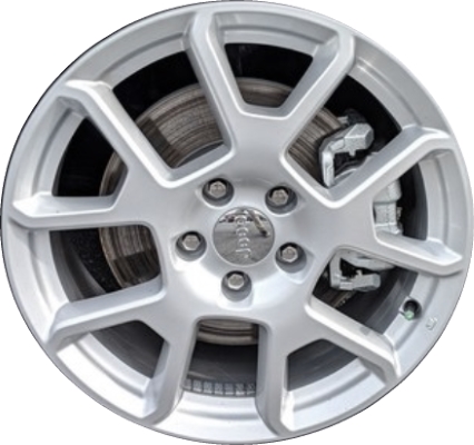 Jeep Renegade 2019-2023 powder coat silver 17x7 aluminum wheels or rims. Hollander part number ALY9257U20/9225, OEM part number 6VN20MAAAA.
