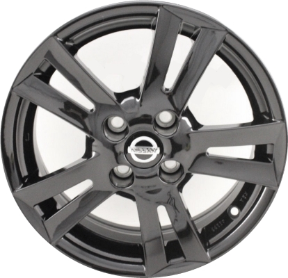Nissan Versa 2016-2019 powder coat black 15x5.5 aluminum wheels or rims. Hollander part number ALY62620U45, OEM part number T99W1-9MD0A.