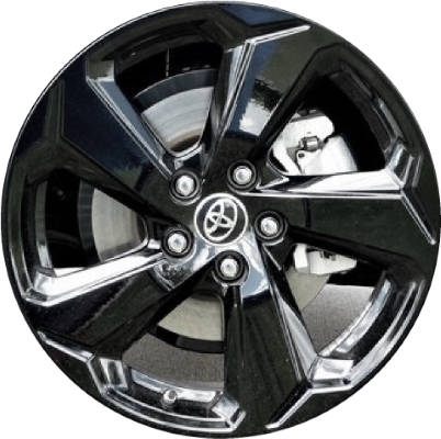 Toyota RAV4 2019-2021 powder coat black 18x7 aluminum wheels or rims. Hollander part number ALY75242U45/96515, OEM part number 4261142800, 426110R290.
