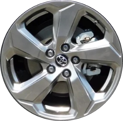 Toyota RAV4 2019-2021 powder coat hyper silver 18x7 aluminum wheels or rims. Hollander part number ALY75242U78/96515, OEM part number 4261A42150, 4261A0R060.
