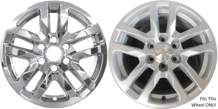 Chevrolet Silverado 1500 2019-2021, Chevrolet Silverado 1500 LTD 2022, Chevrolet Suburban 2021-2024, Chevrolet Tahoe 2021-2024 Chrome, 10 Spoke, Plastic Hubcaps, Wheel Covers, Wheel Skins, Imposters. ONLY Fits 18 Inch Alloy Wheel Pictured. Part Number IMP-432X/8019PC.