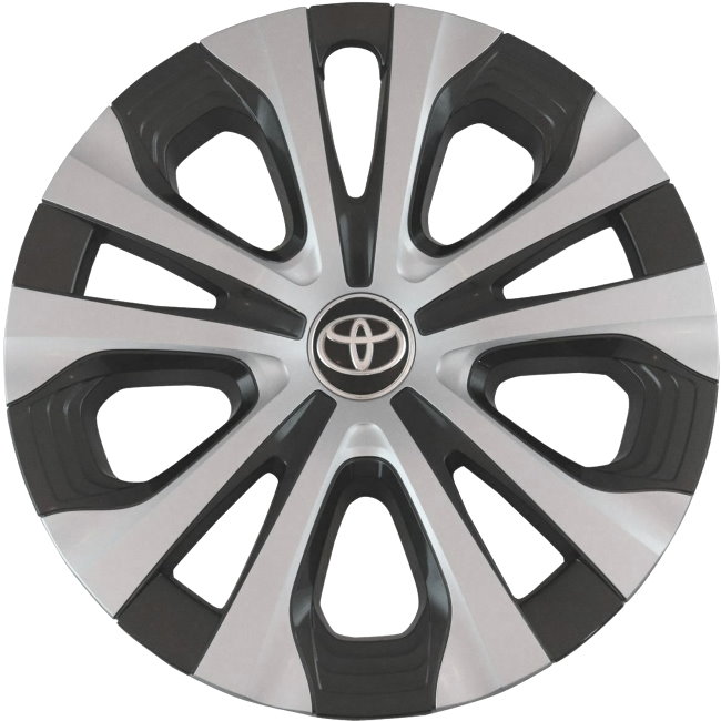 Toyota Corolla 2020-2022, Toyota Prius 2019-2022, Toyota Prius Prime 2020-2022, Plastic 10 Spoke, Single Hubcap or Wheel Cover For 15 Inch Alloy Wheels. Hollander Part Number H61188U30.