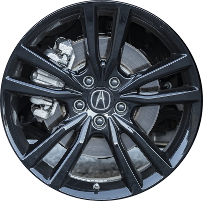 Acura TLX 2019-2020 powder coat black 19x8 aluminum wheels or rims. Hollander part number ALY71854U45, OEM part number 42700-3S2-A91.