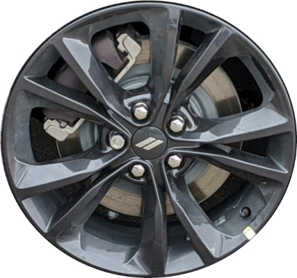 Dodge Challenger AWD 2020-2023, Charger AWD 2020-2023 powder coat dark charcoal 19x7.5 aluminum wheels or rims. Hollander part number 2709U30, OEM part number 6TE83RNWAA.