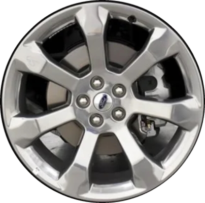 Ford Explorer 2020-2024 polished 21x9 aluminum wheels or rims. Hollander part number ALY10272, OEM part number LB5Z1007G.