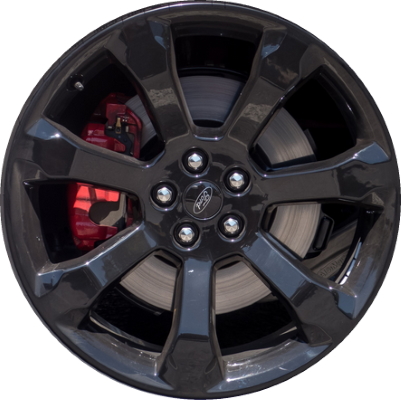 Ford Explorer 2020-2024 powder coat black 21x9 aluminum wheels or rims. Hollander part number ALY10271, OEM part number LB5Z1007F.