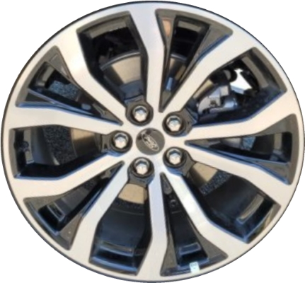 Ford Explorer 2020-2024 black machined 20x8.5 aluminum wheels or rims. Hollander part number ALY10270, OEM part number LB5Z1007D.