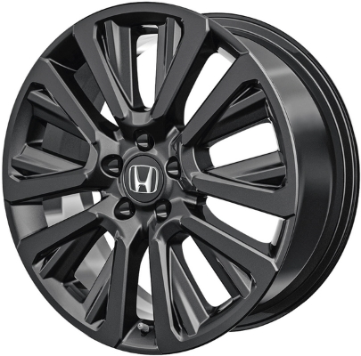 Honda CR-V 2020-2022 powder coat black 19x7.5 aluminum wheels or rims. Hollander part number ALY64112U46, OEM part number 08W19-TLA-100A.