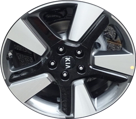 KIA SOUL 2020-2021 grey machined 18x7.5 aluminum wheels or rims. Hollander part number ALY74816, OEM part number 52910K0300.