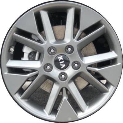 KIA SOUL 2020-2022 powder coat grey 17x7 aluminum wheels or rims. Hollander part number ALY74815, OEM part number 52910K0200.