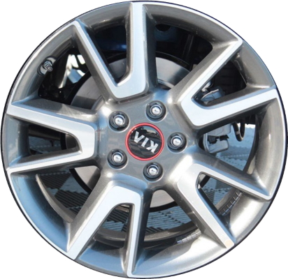KIA SOUL 2020-2024 charcoal machined 18x7.5 aluminum wheels or rims. Hollander part number ALY74817, OEM part number 52910K0400.