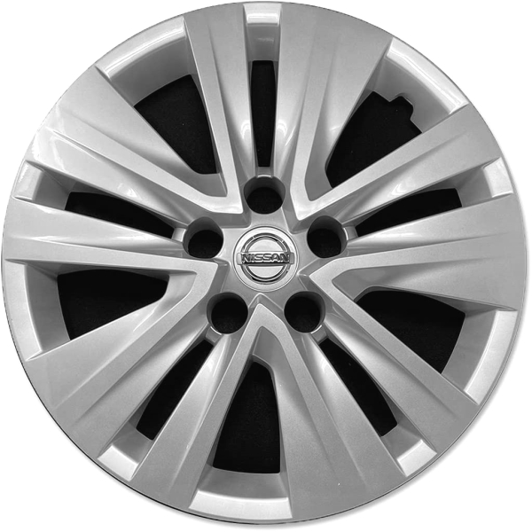 Nissan Sentra 2020-2023, Plastic 10 Spoke, Single Hubcap or Wheel Cover For 16 Inch Steel Wheels. Hollander Part Number H53102.