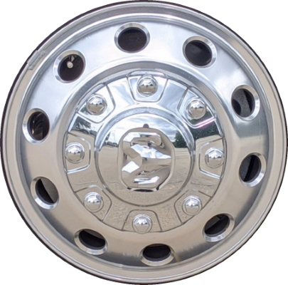 Dodge Ram 3500 DRW 2019-2024, Ram Chassis Cab DRW 2019-2024 polished 17x6 aluminum wheels or rims. Hollander part number 2701, OEM part number 4755284AA.