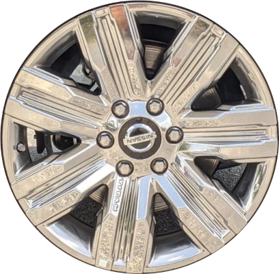 Nissan Titan XD 2020-2024 chrome 20x7.5 aluminum wheels or rims. Hollander part number ALY96946U86, OEM part number Not Yet Known.