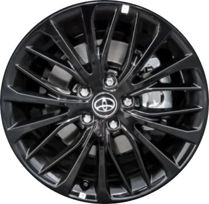 Toyota Camry 2020-2022 powder coat black 18x8 aluminum wheels or rims. Hollander part number ALY75221U46, OEM part number 42611-06J00.