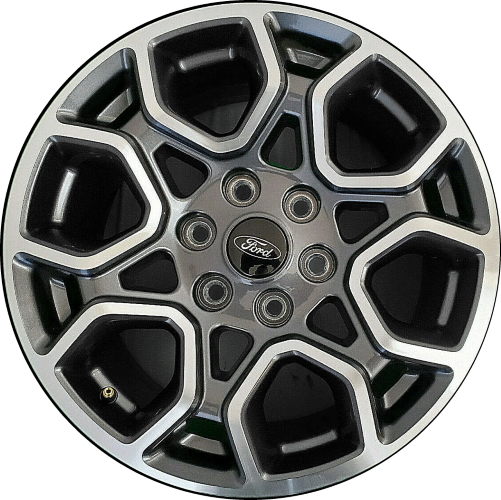 Ford F-150 2021-2023 dark grey machined 18x8.5 aluminum wheels or rims. Hollander part number ALY10340A, OEM part number ML3Z-1007-U.