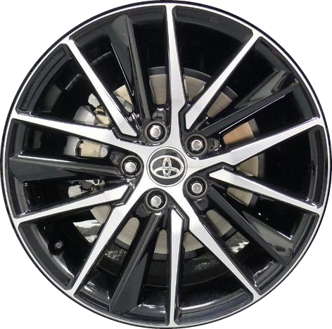 Toyota Camry 2021-2024 black machined 18 Inch aluminum wheels or rims. Hollander part number ALY95093U45/180360, OEM part number Not Yet Known.