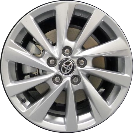 Toyota Camry 2021-2024 powder coat silver 17x7.5 aluminum wheels or rims. Hollander part number ALY96992/170250, OEM part number Not Yet Known.