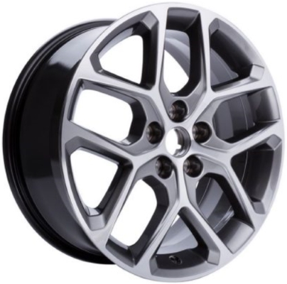 Chevrolet Cruze 2018-2019 grey machined 17x7.5 aluminum wheels or rims. Hollander part number ALY5880, OEM part number 23322703.