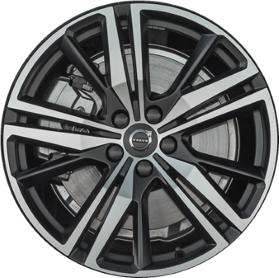 Volvo S60 2019-2021, V60 2019-2021 black machined 20x8 aluminum wheels or rims. Hollander part number 96529/200218, OEM part number Not Yet Known.