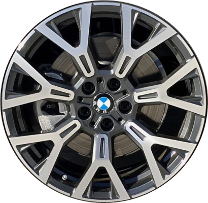 BMW X1 2020-2022 charcoal machined 19x8 aluminum wheels or rims. Hollander part number ALY86575, OEM part number 36106883003.