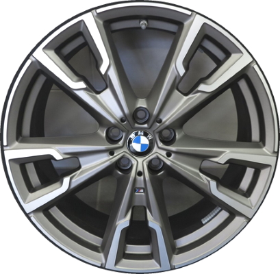 BMW X1 2020, X2 2021-2022 grey machined 20x8 aluminum wheels or rims. Hollander part number 86576, OEM part number 36108064569.