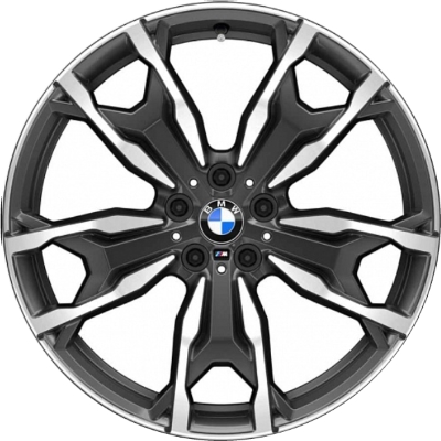 BMW X3 2019-2023, X4 2019-2023 charcoal machined 20x8 aluminum wheels or rims. Hollander part number 86453, OEM part number 36108073791.