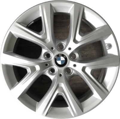 BMW X1 2019-2020 powder coat silver 17x6.5 aluminum wheels or rims. Hollander part number ALY86477, OEM part number 36116856076.