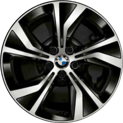 BMW X3 2018-2020, X4 2019-2020 black machined 18x7.5 aluminum wheels or rims. Hollander part number 86348, OEM part number 36116877323.