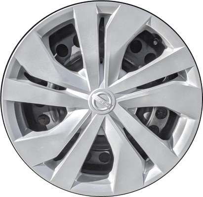 Nissan Versa 2020-2024, Plastic 5 Double Spoke, Single Hubcap or Wheel Cover For 15 Inch Steel Wheels. Hollander Part Number H53101.